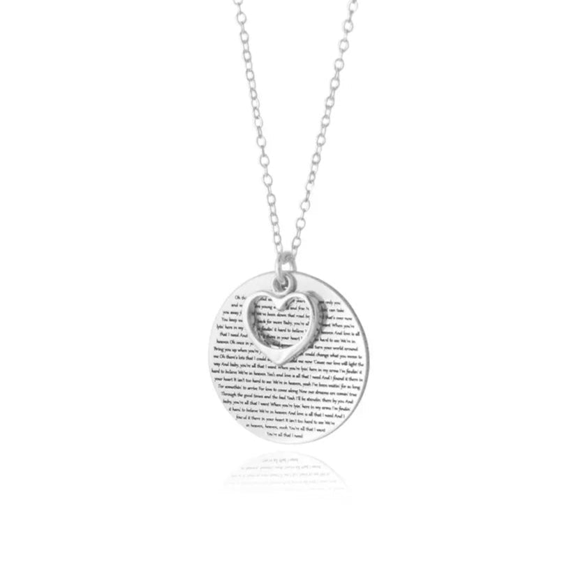 25th Anniversary Gift Wedding Vows Necklace