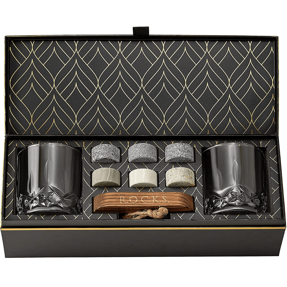 Whiskey Glasses And Chill Stones Set