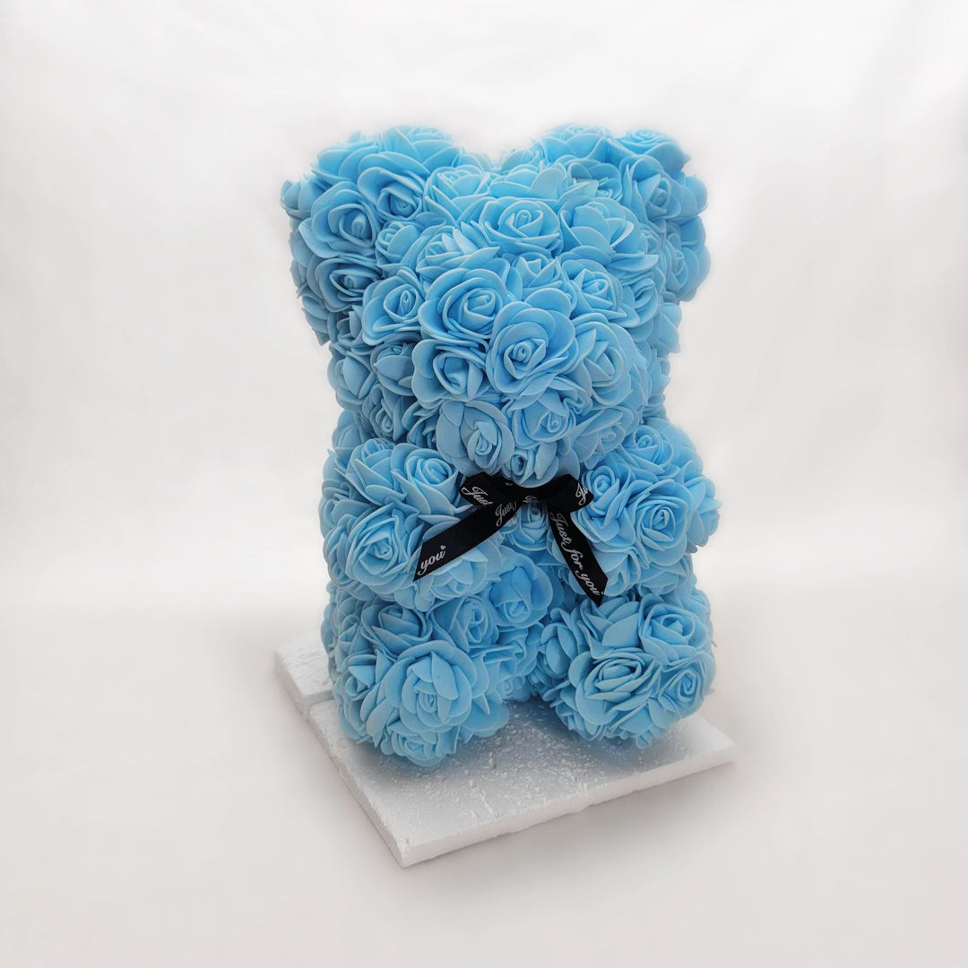 Blue Rose Teddy Bear