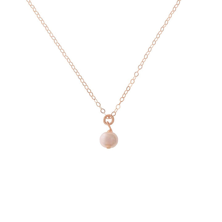 Dainty Single Pearl Necklace Gold