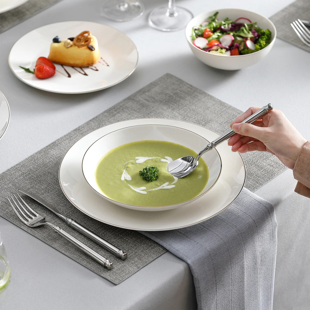 Gold and White China Set 16 Piece