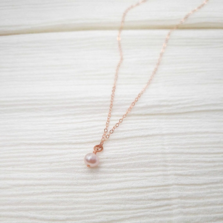 Rose Gold Single Pearl Necklace
