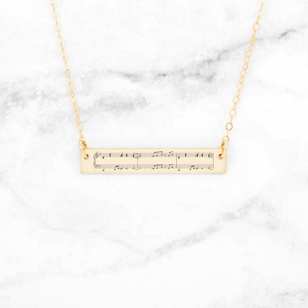 14k Gold Sheet Music Necklace
