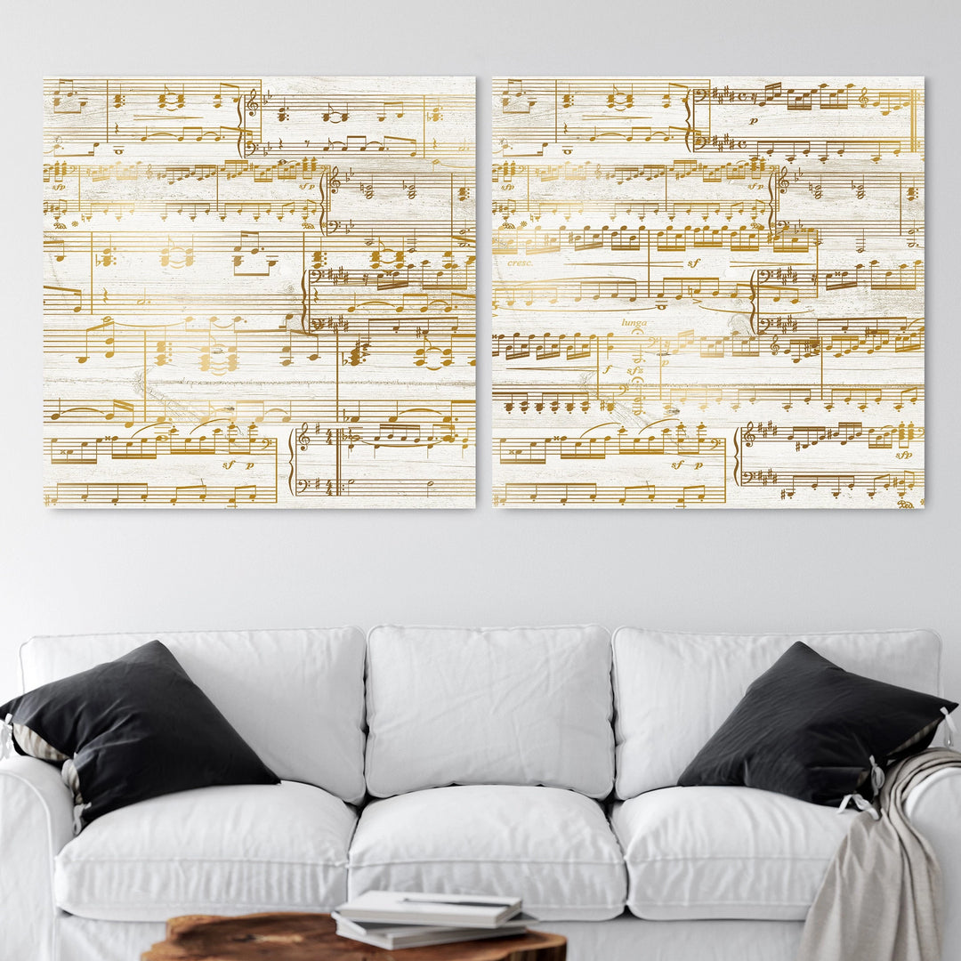 Custom Gold Sheet Music Canvas - 50th Anniversary Gift