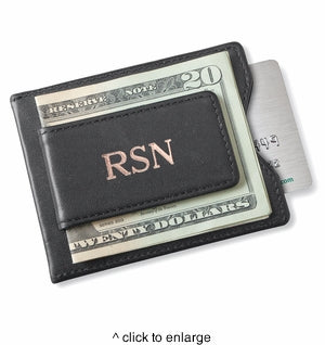 Personalized Leather Money Clip and Wallet