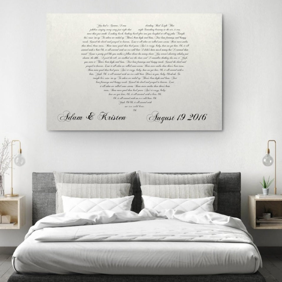 personalized canvas cotton anniversary gift