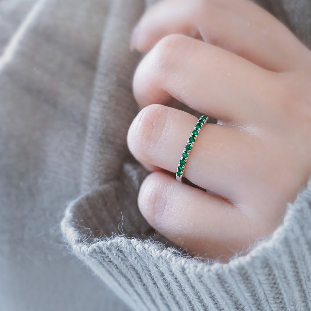 10K white gold emerald ring