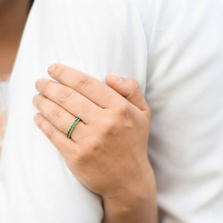 10K yellow gold emerald ring