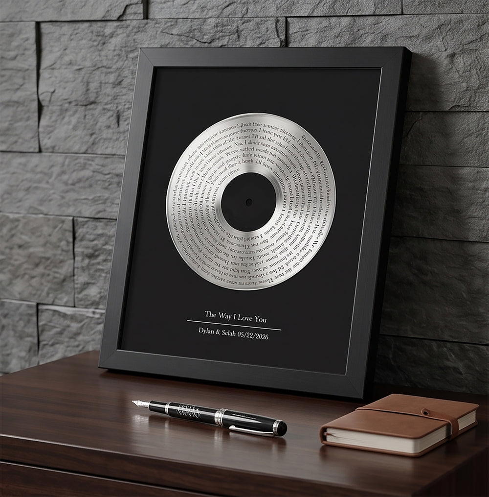 25th Anniversary Vinyl Record Lyric Art