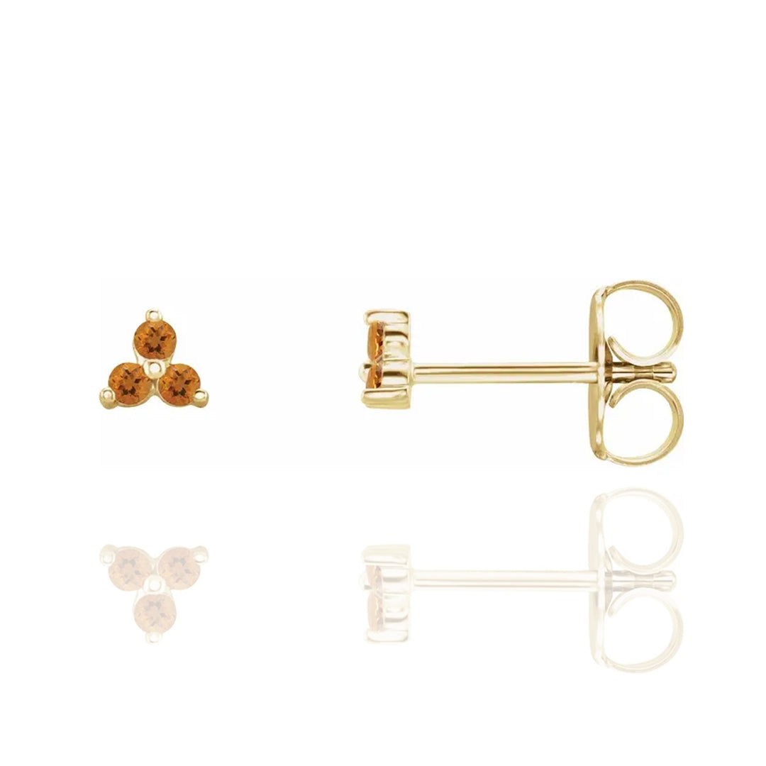 3 Stone Citrine Earrings