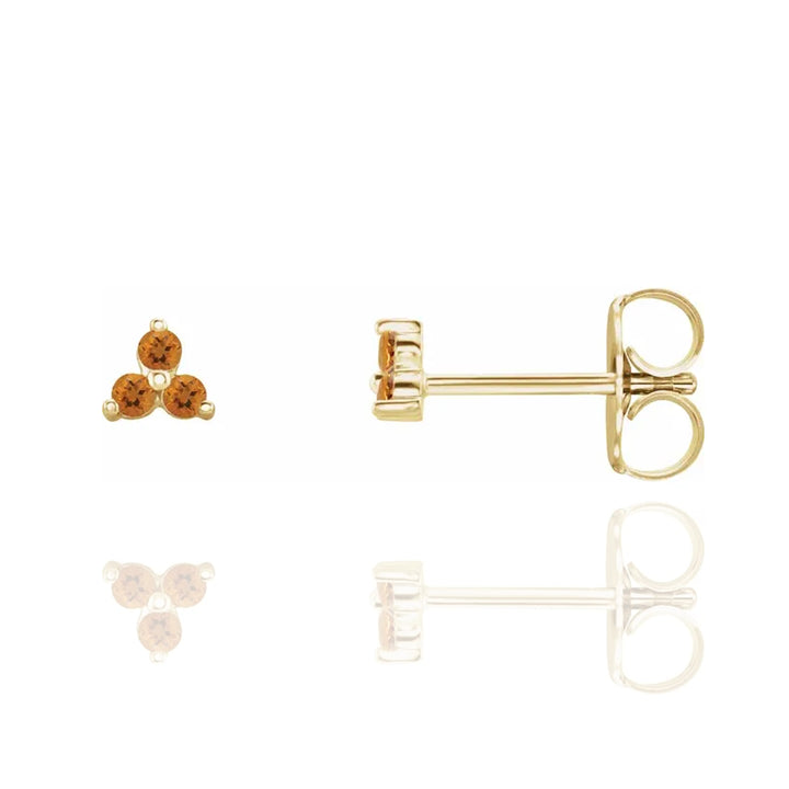 3 Stone Citrine Earrings