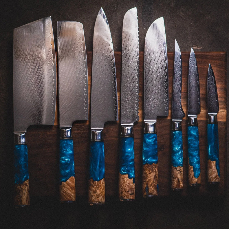 Sapphire Japanese Steel Knife Set 45th Anniversary Gift