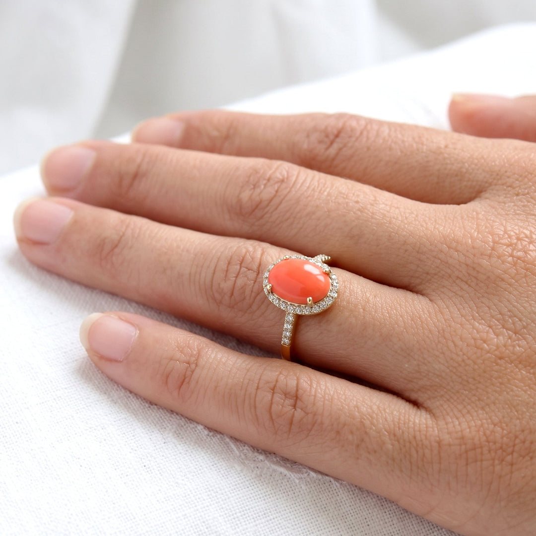 Coral Ring 35th Anniversary Gift
