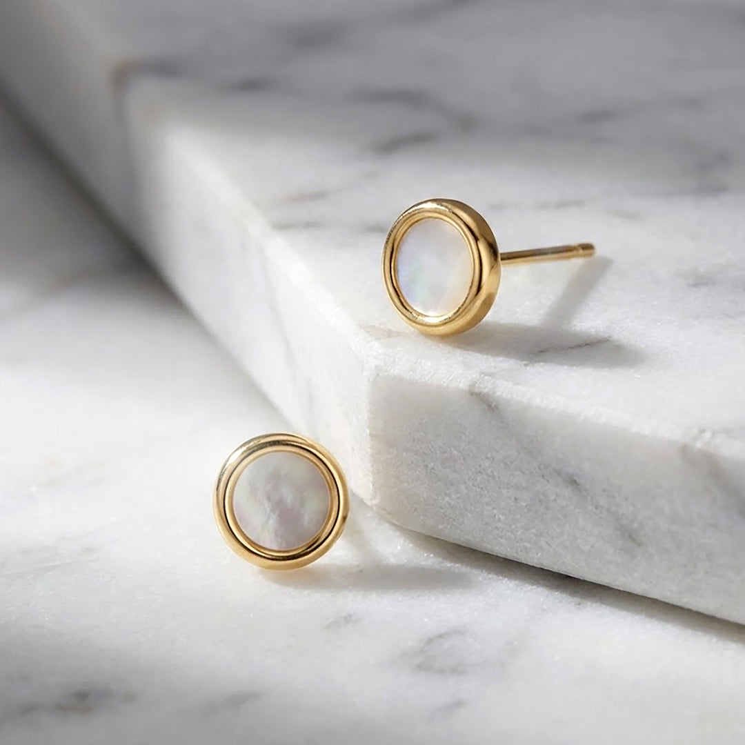 Gold and pearl earrings