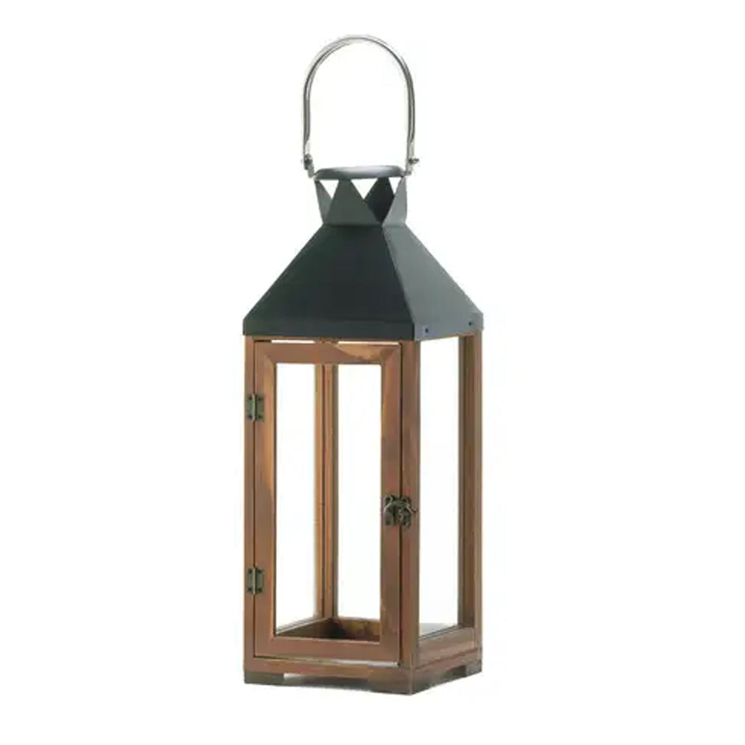 Large wood candle lantern