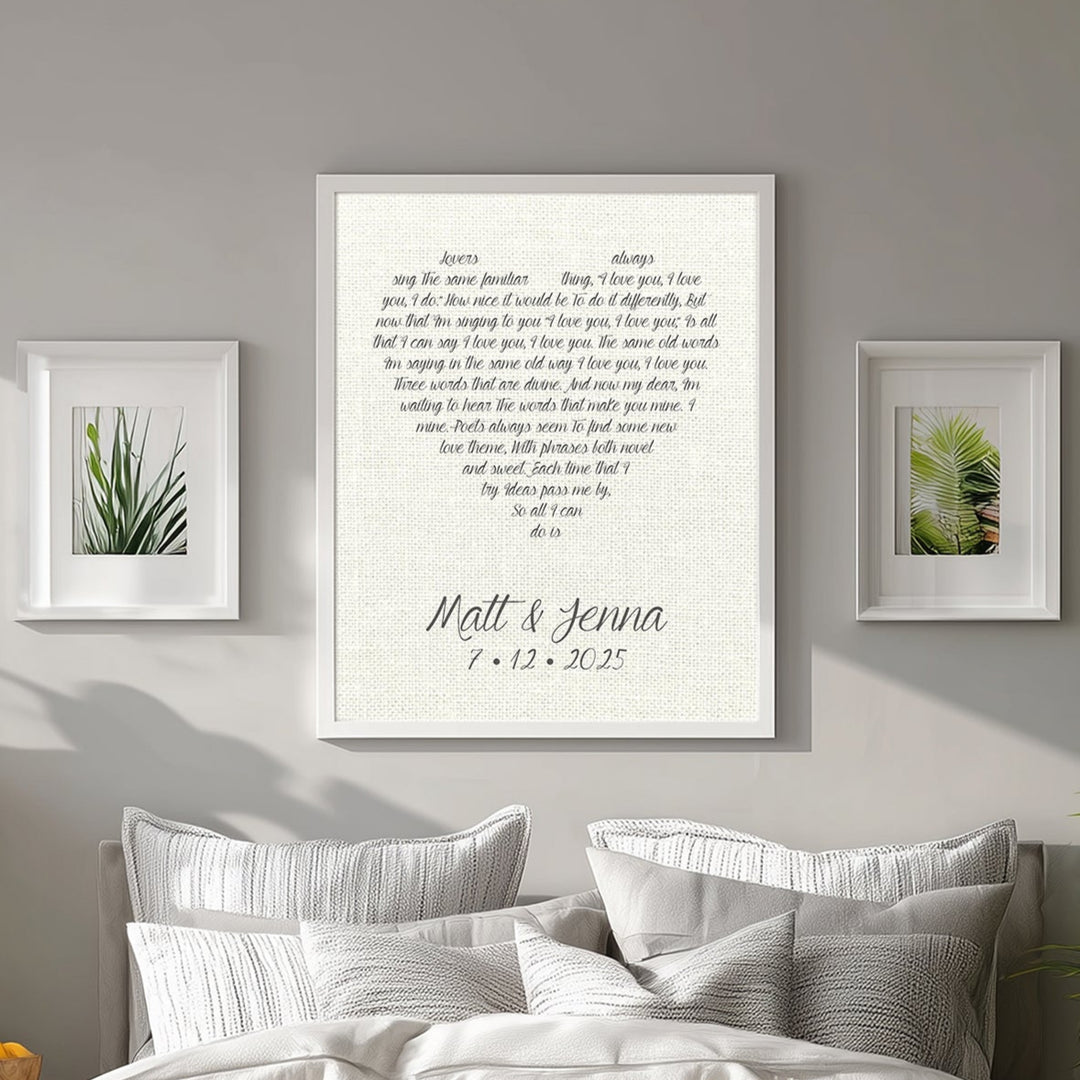 Personalized Lyrics Print Linen Anniversary