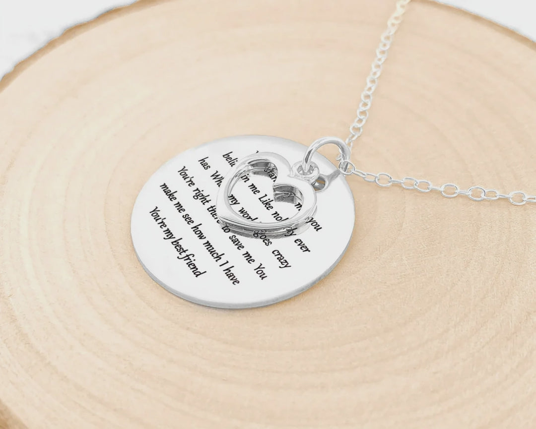 Wedding Vows Necklace - 25th Anniversary Gift
