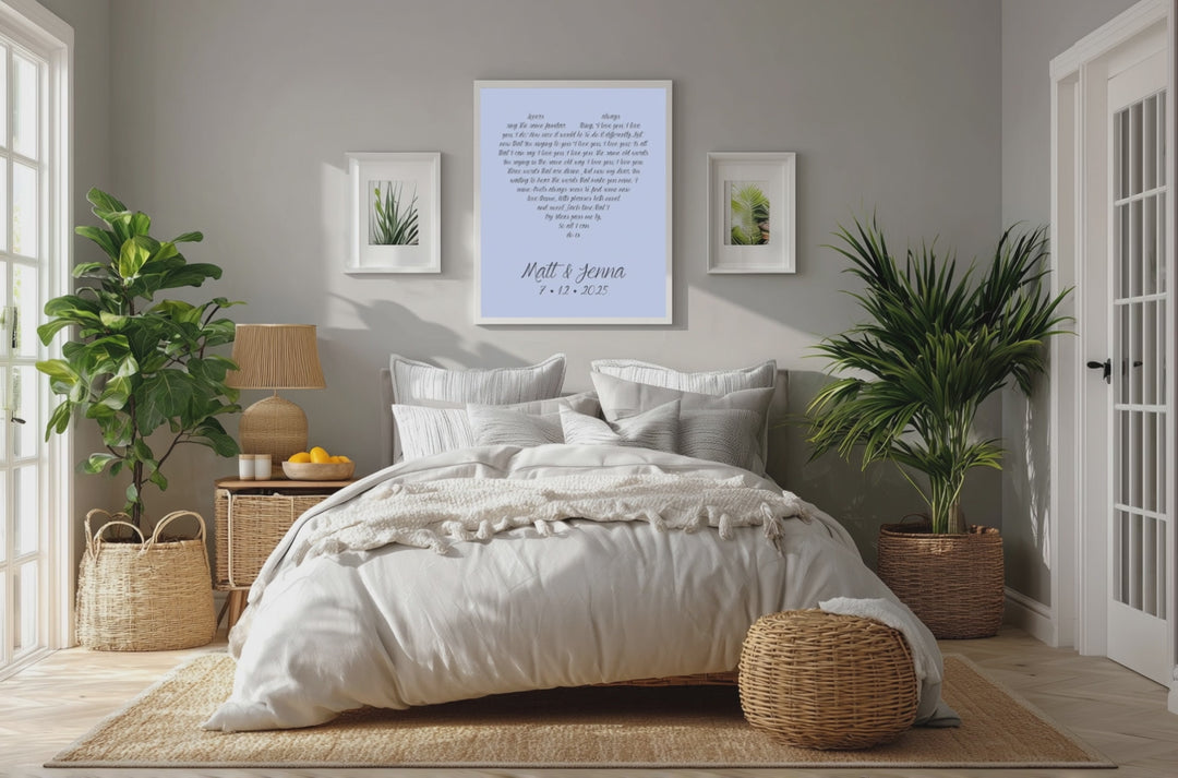 Heart Lyrics Print - Sapphire Anniversary Gift
