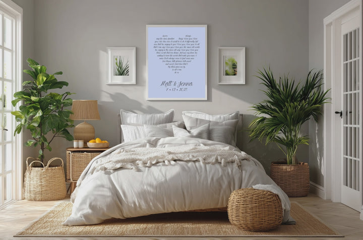 Heart Lyrics Print - Sapphire Anniversary Gift