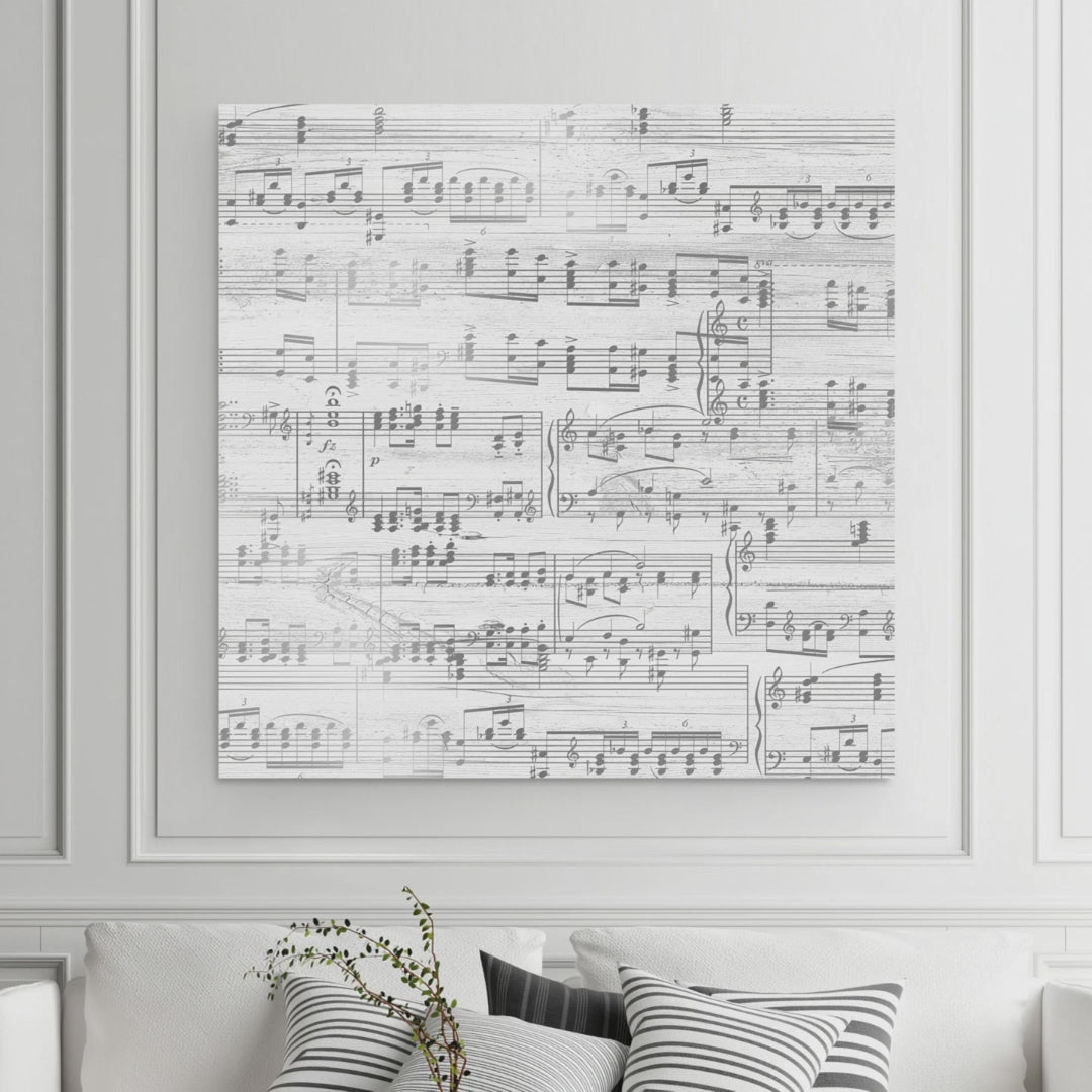 Custom Silver Sheet Music Canvas - 25th Anniversary Gift