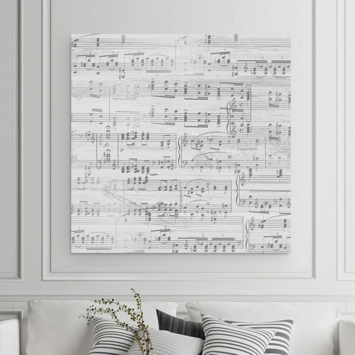 Custom Silver Sheet Music Canvas - 25th Anniversary Gift