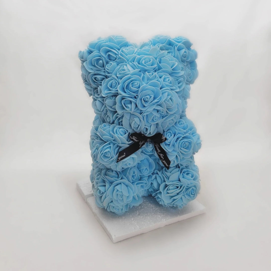 Blue Rose Teddy Bear