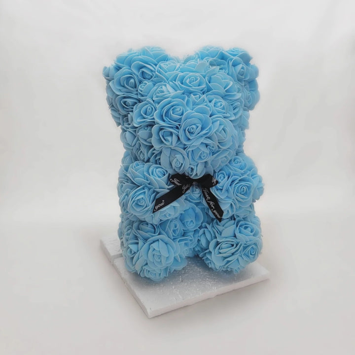 Blue Rose Teddy Bear