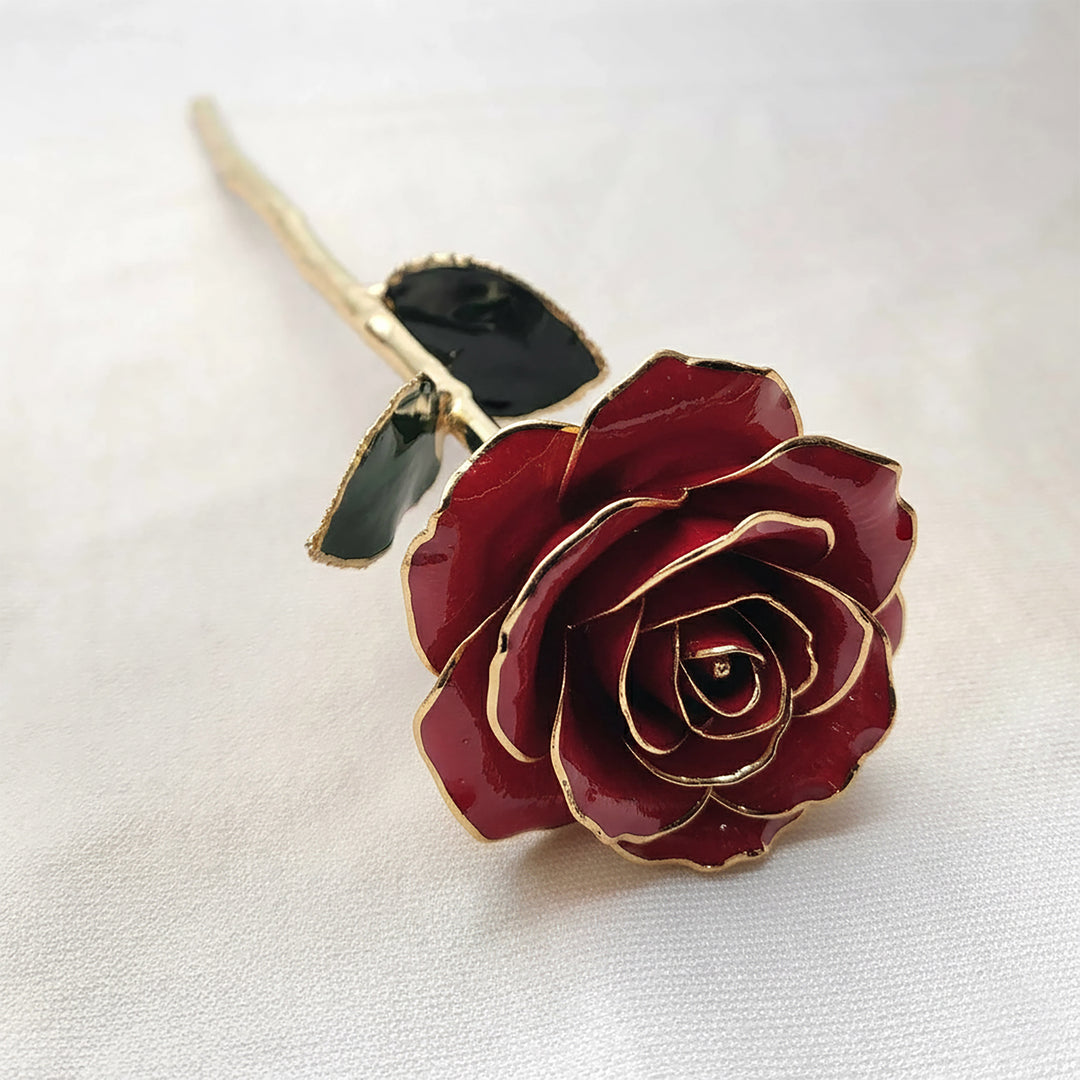 Metal red rose 2nd anniversary gift