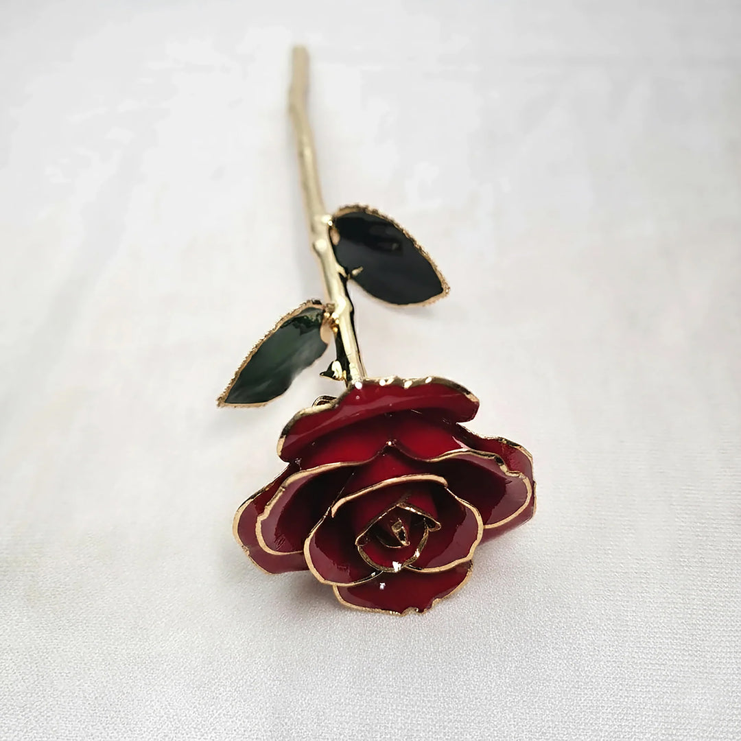 2nd anniversary red metal dipped rose