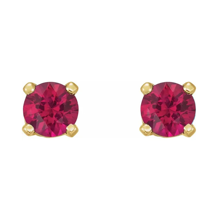 Ruby Stud Earrings For 40th Anniversary Gift