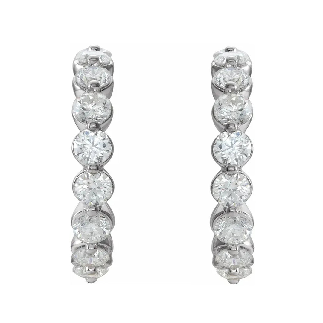 White Gold Hoop Moissanite Earrings