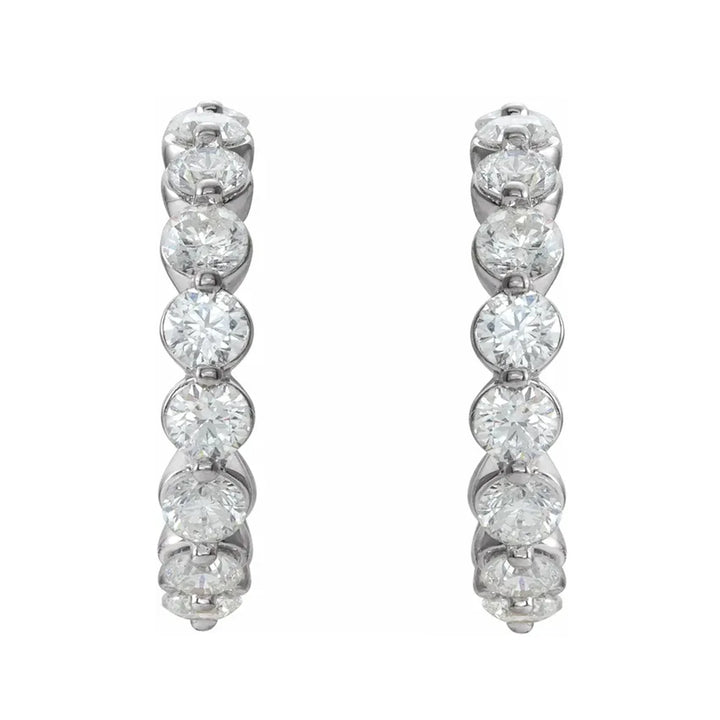 White Gold Hoop Moissanite Earrings