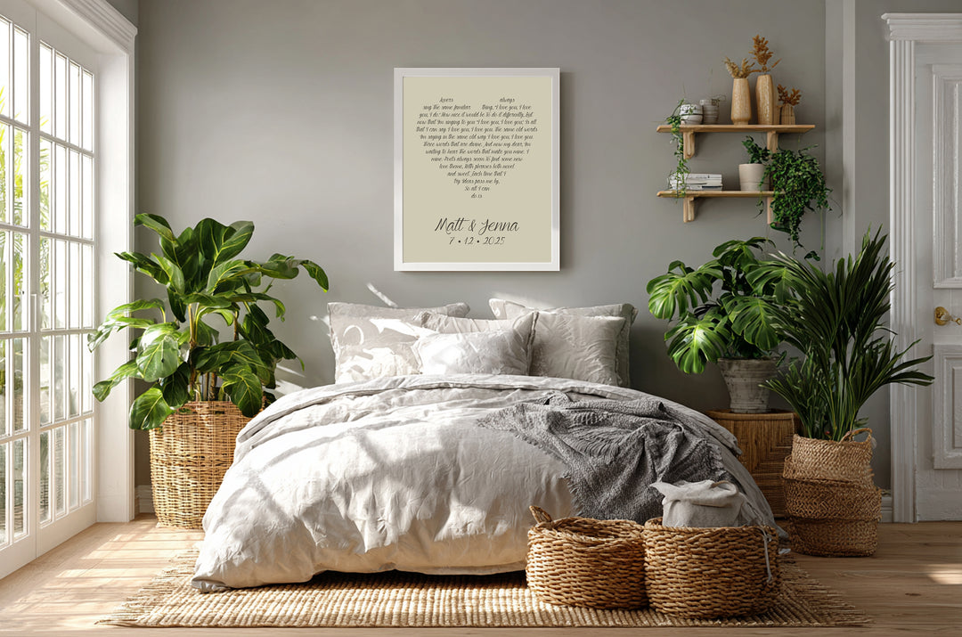 Yellow anniversary heart lyrics print