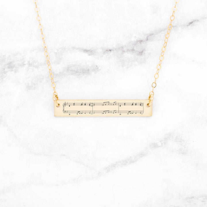 14K Gold Sheet Music Necklace- 50th Anniversary Necklace