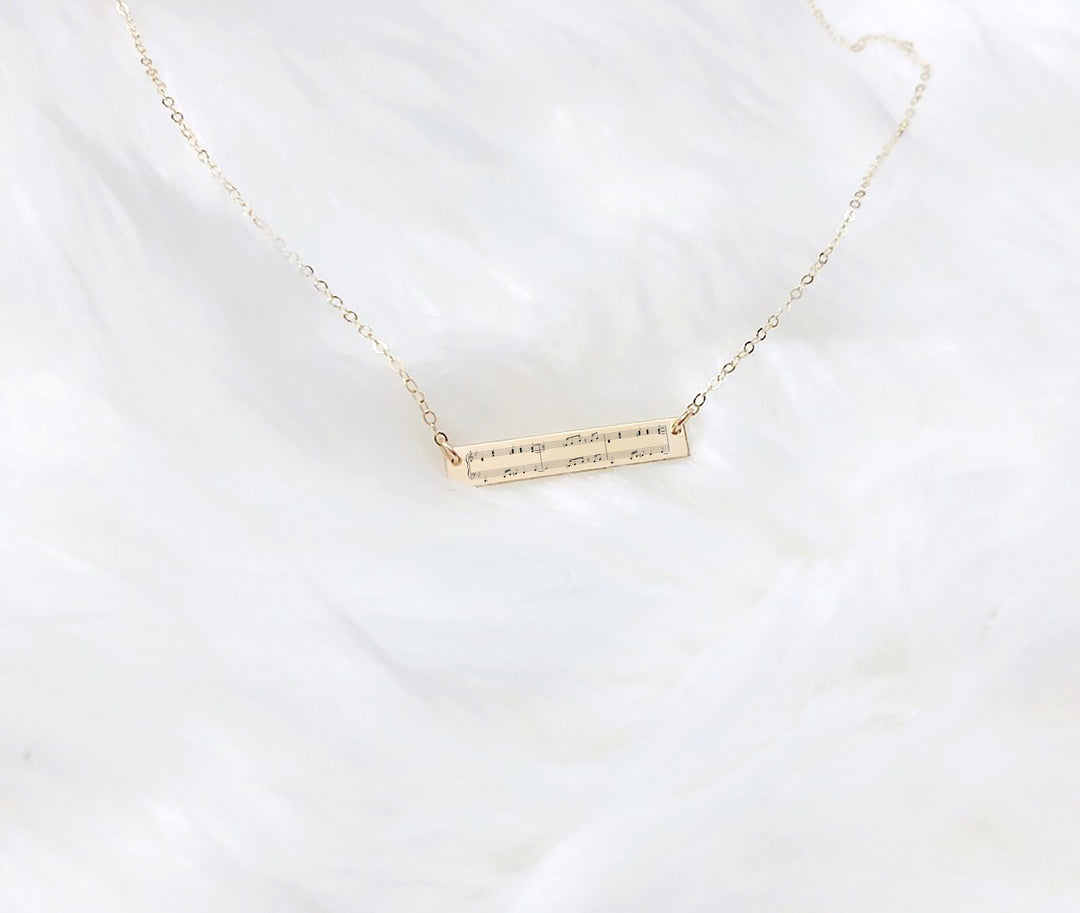 14K Gold Sheet Music Necklace- 50th Anniversary Necklace