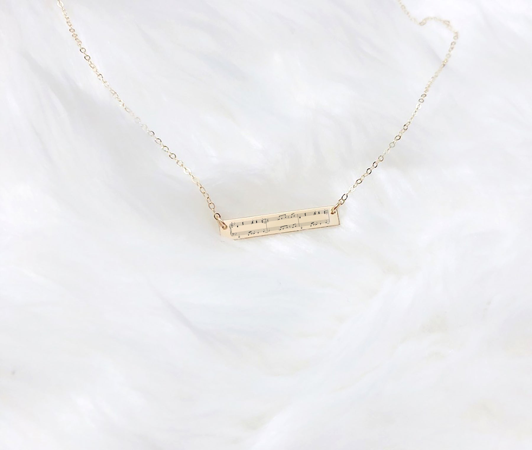 14K Gold Sheet Music Necklace 50th Anniversary Necklace Forever