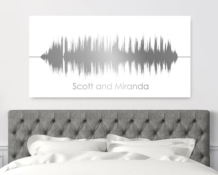 25th Anniversary Canvas- Personalized Silver Sound Wave Canvas