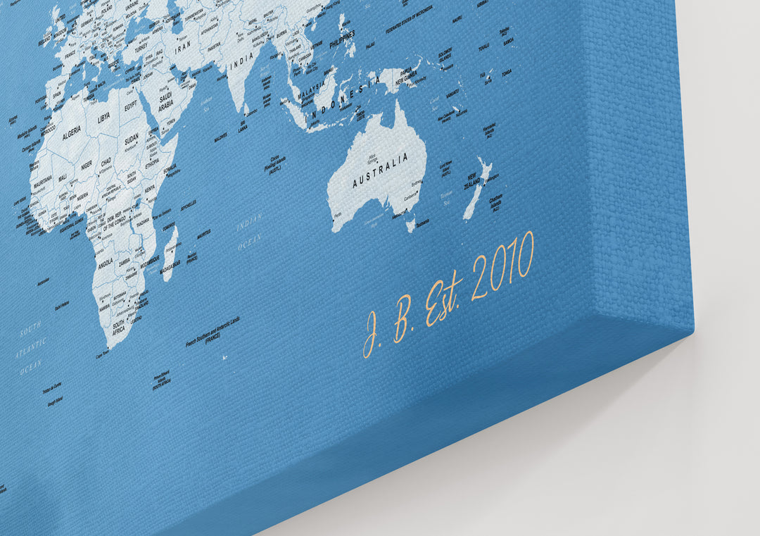 2nd Anniversary Canvas- Travel Map Canvas