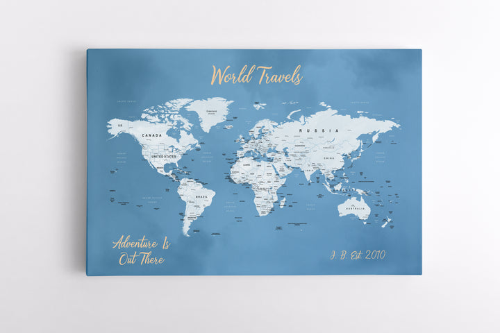 2nd Anniversary Canvas- Travel Map Canvas