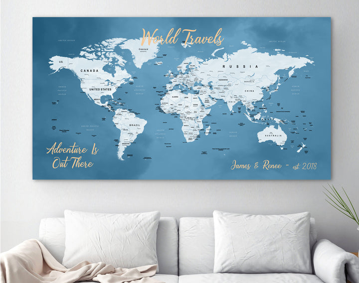 2nd Anniversary Canvas- Travel Map Canvas