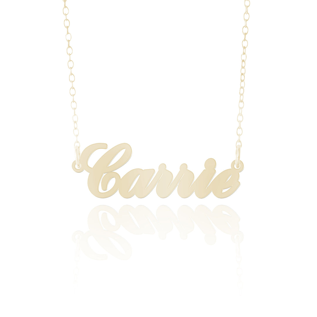 50th Anniversary Gift- Personalized Gold Name Necklace
