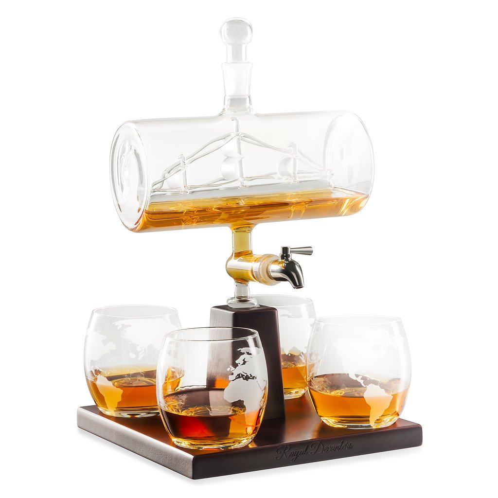 Glass Ship Whiskey Decanter