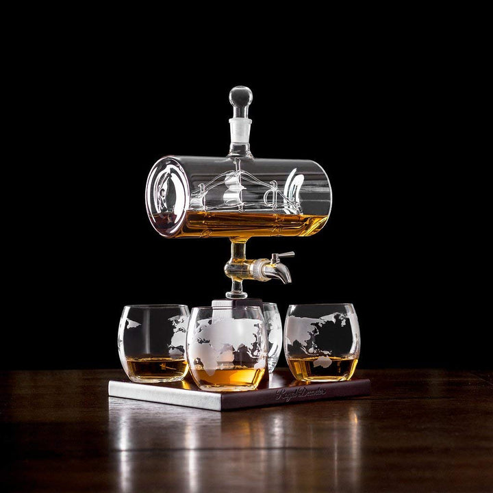 Glass Ship Whiskey Decanter