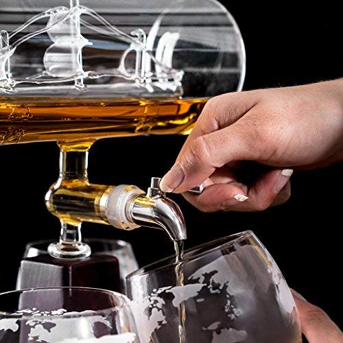 Glass Ship Whiskey Decanter