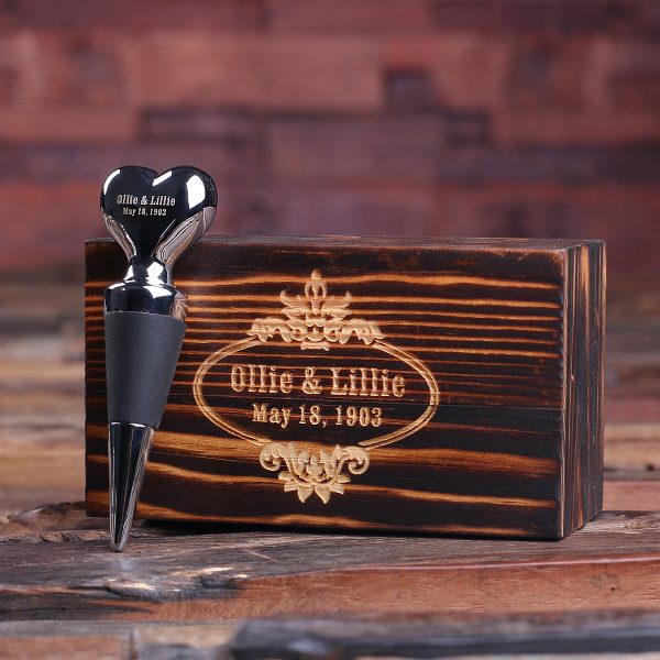 Heart Shaped Wine Stopper With Box- Personalized
