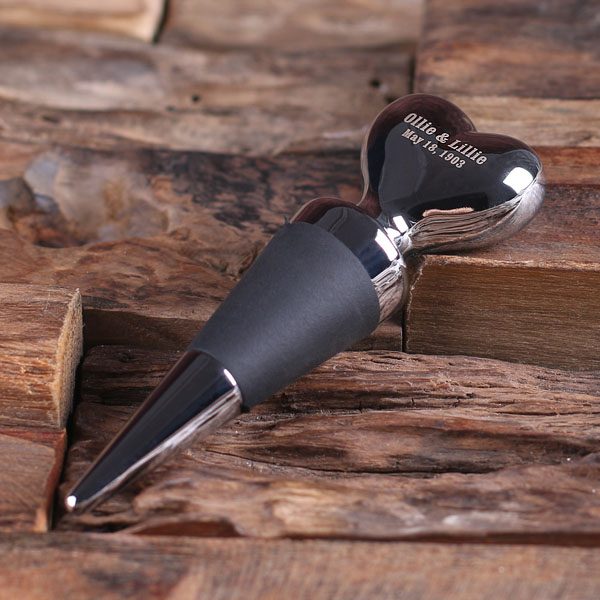 Heart Shaped Wine Stopper With Box- Personalized