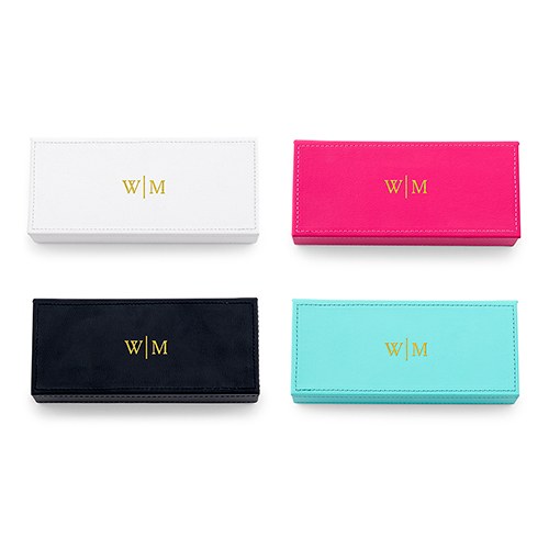 Leather Jewelry Box With Personalized Monogram