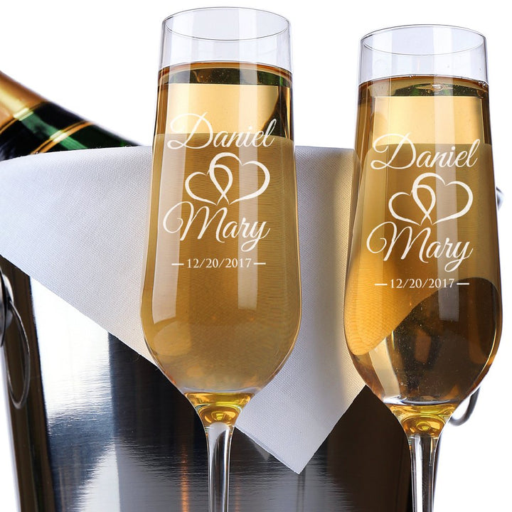 Personalized Anniversary Champagne Flutes