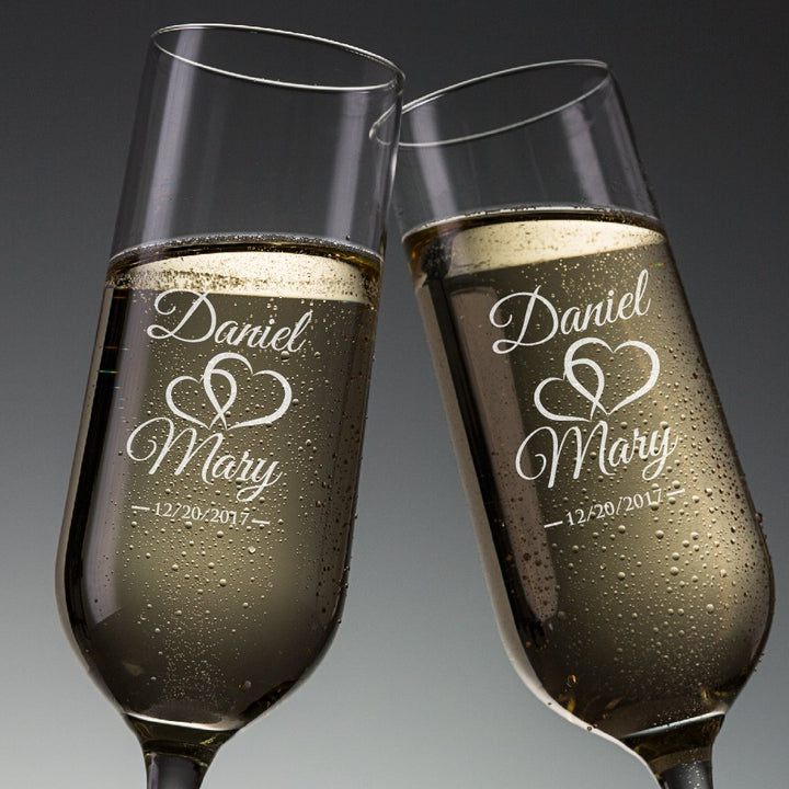 Personalized Anniversary Champagne Flutes
