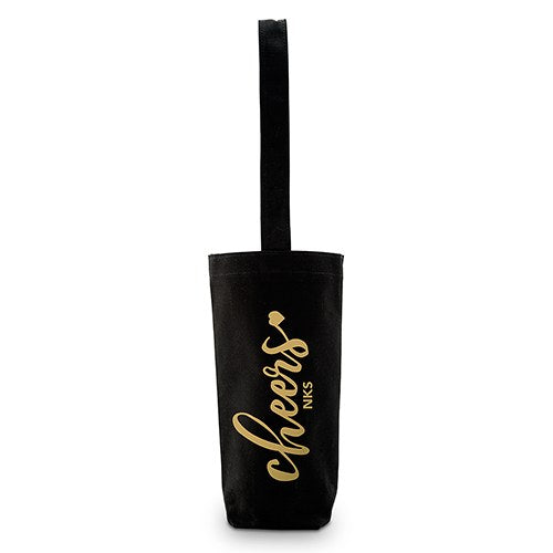 Personalized Canvas Monogram Wine Bag